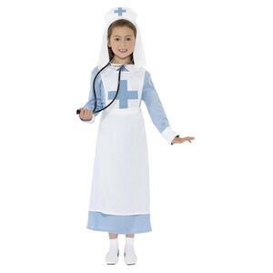 Smiffys Girls World War I Nurse Costume Set / Blue/White